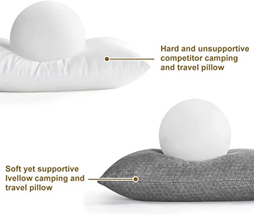 Memory Foam Travel Pillow Compressible Camping Pillow for Sleeping Shredded Memory Foam Pillow Compact Firm Supportive Travel Pillow for Adults Kids Outdoor Backpacking Hiking Essential Gear-S - view 4