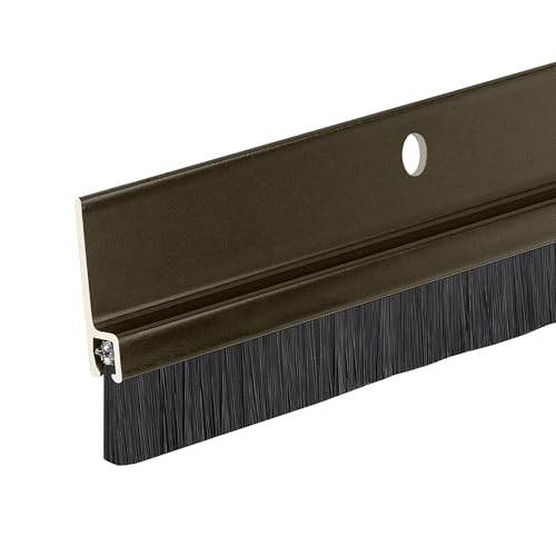 Door Sweeps – Aluminum & Brush | Brush Sweeps for Gaps Up to 1” | Brown Trim with Black Brush | 3 Feet | 3/4" Brush | Fill Gaps & Keep Unwanted Debris Out