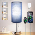 Blue Bedside Table Lamp for Bedroom - Small Nightstand Lamp for Girls