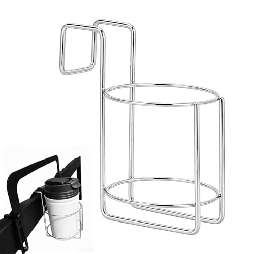 Stainless Steel Bed Cup Holder Water Bottle Organizer 3.6x5.2x6.1 inch Water Bottle Rack Universal Drink Holder Bedside Cup Holders Clip for Wood Bunk Bed Top Bunk Accessories Bedside Table