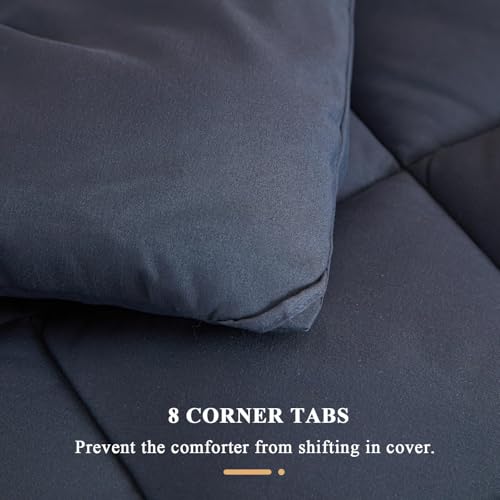 132x120 Alaskan King Comforter, Extra Large King Size Comforter Oversized, All Season Soft Lightweight Quilt Down Alternative Duvet Insert with 8 Corner Tabs(120x132, Grey) - view 4