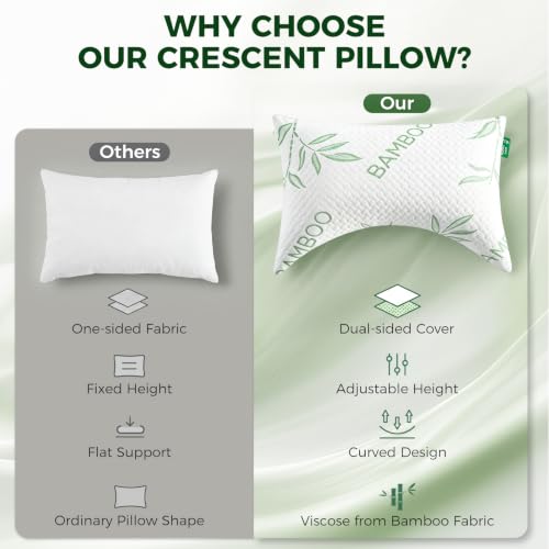 Adjustable Side Sleeper Pillow, Cooling Curved Pillow, Queen Size, 1 Pack - view 6