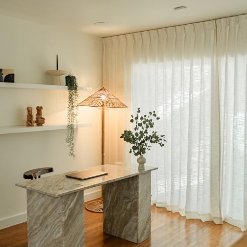 Liz Linen Custom Curtain for Living Room Bedroom, Customized Blackout Privacy Pinch Pleat Curtain, 1 Panel - view 6