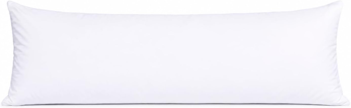 Body Pillow Insert 21"x54", Medium Support, Microfiber Fill | Ultra-soft microfiber fill provides medium support for side sleeping, pregnancy, back support, and everyday comfort.