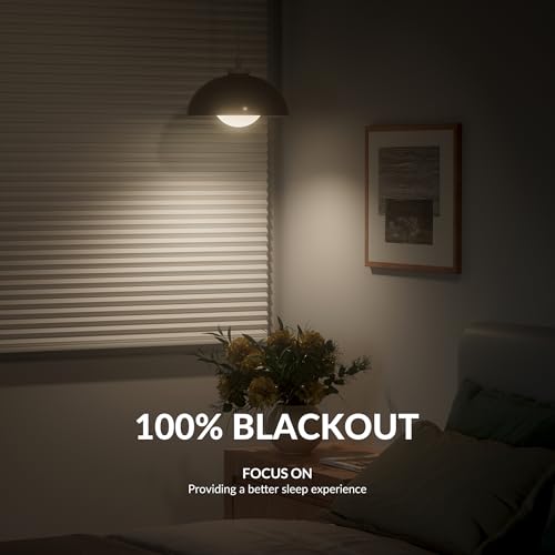 No Drill Blinds for Windows Blackout Cellular Shades Cordless No Tools Honeycomb Blinds Pull Down Easy Install for Home and Office, Beige - view 5