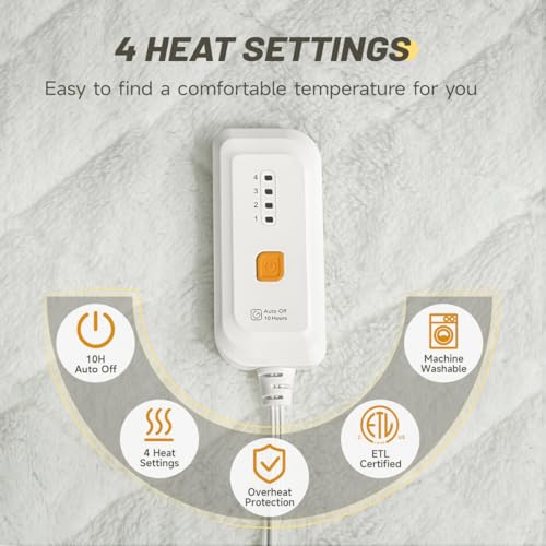 Heated Mattress Pad King Size, 4 Heat Levels, Machine Washable - view 2