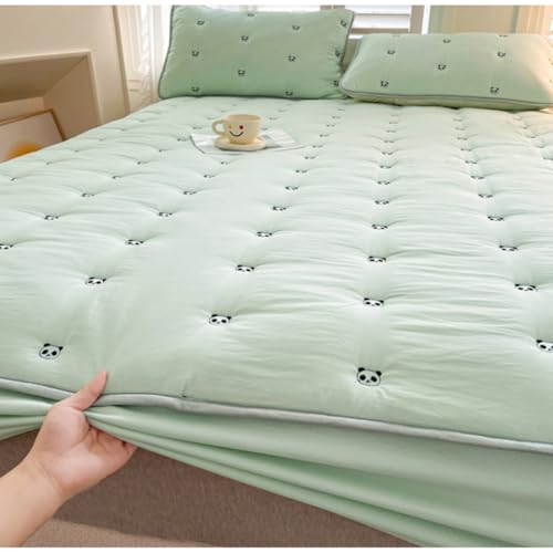 Mattress Cover Fitted Sheet Thickened Cotton Mattress Cover Protector Soft Comfortable Warm Non-Slip Breathable Mattress Topper 360°All-Around Package All-Inclusive for Bedroom,King Size - view 6