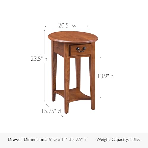 Haven Ridge Oval End Table, 21", Medium Oak - view 3