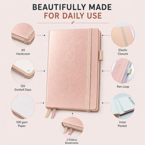 Daily Journal for Women, Guided with Prompts, Rose Gold - view 4