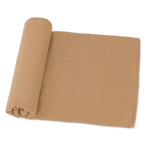 Muslin Swaddle Blankets Pack of 1 - Caramel