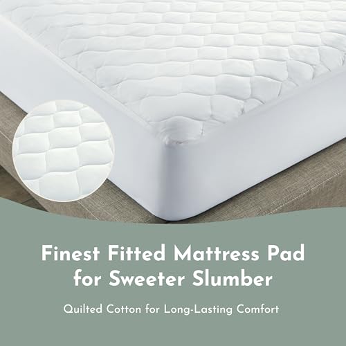 100% Cotton Organic Mattress Protector | Breathable & Noiseless Quilted GOTS Organic Mattress Pad with Premium 300GSM Durability | Machine Washable Bed Protector with Deep Pocket (White, King) - view 4