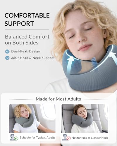 Travel Neck Pillow - Memory Foam Airplane Pillow with Chin Support - view 2