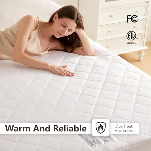 Heated Mattress Pad King Size 10 Heat Settings & Dual Control with 1-12 Hours Timer Auto Off,Deep Pocket Fits up to 18",Microfiber Bed Warmer,ETL Listed Machine Washable,78"x80" - view 2