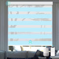 Motorized Blinds with Remote, Built-in Rechargeable Motor Smart Automatic Window Shades, Custom Size Electric Zebra Blinds Compatible with Alexa Google (70% Blackout Blue)