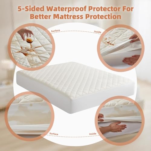 Organic Queen Mattress Protector -Top&Side 100% Waterproof Protector - view 2