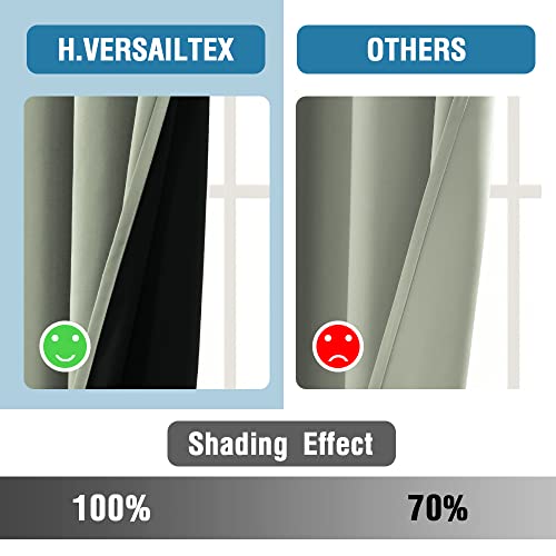 100% Blackout Curtains for Bedroom Thermal Insulated Blackout Curtains 45 inch Length Full Light Blocking Window Drapes for Living Room with Black Liner 2 Panels, Light Sage - view 5