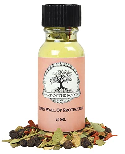 Fiery Wall of Protection Oil | Handmade with Herbs & Essential Oils | Conjure, Wiccan, Hoodoo, Pagan & Magick