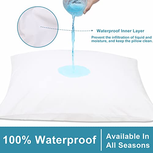 Waterproof Standard Pillow Protectors, 4 Pack, White - view 3