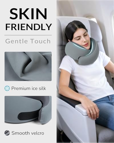 Travel Neck Pillow - Memory Foam Airplane Pillow with Chin Support - view 3