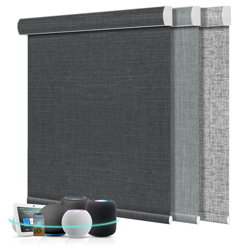Motorized Blinds with Remote,100% Blackout Motorized Roller Shades