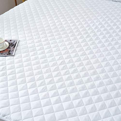 King Size 100% Waterproof Mattress Protector, Quilted Cooling Fitted Bed Mattress Cover Pad, 13"-15" Deep Pocket, Soft and Breathable Noiseless Machine Washable, Vinyl Free (King) - view 3