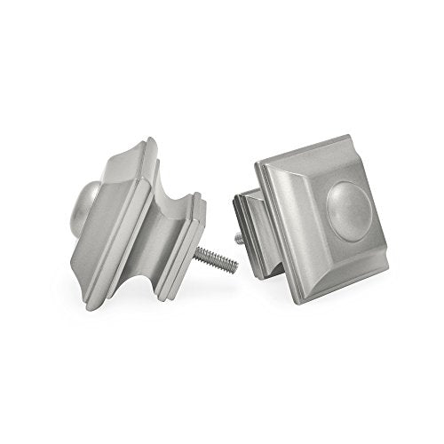 Drapery Treatment Window Curtain Rod - Square Design 1 1/8 Rod. 72 to 144 Inch. Satin Nickel - view 3