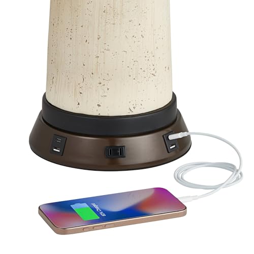 Buckhead 22" High Table Lamp Brown USB Workstation Base Warm Bronze Urn - view 6