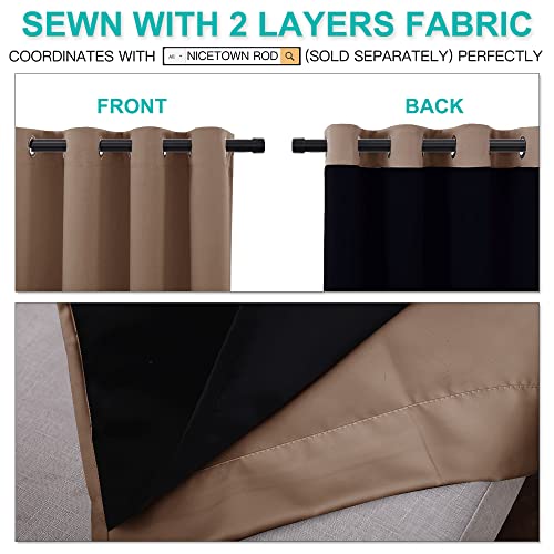 Cappuccino Blackout Curtains for Patio 52" w x 84" L 2 Panels - view 5