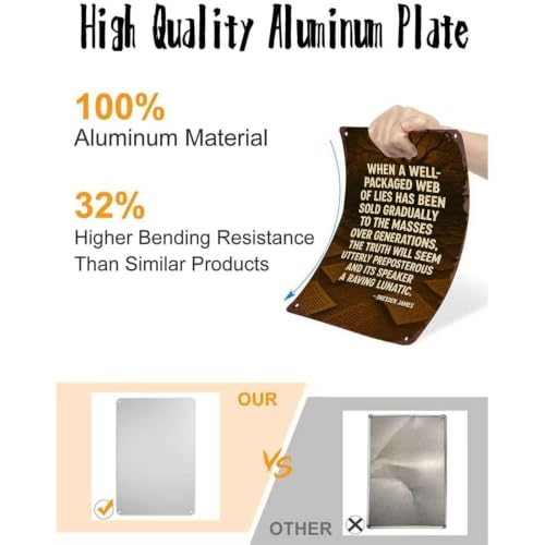 Well Packaged Lies Funny Metal Sign 8x12 Inch, Aluminum Wall Decor for Living Room Bedroom Office Study Room Library Cafe and Bookshop - view 5