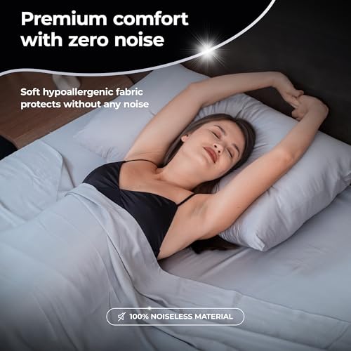 Restcool Silver Infused Cooling Mattress Protector - Breathable Waterproof Protection Against Spills & Stains - Hypoallergenic Ultra Soft Fabric with Extra Deep 21” Pockets - view 4