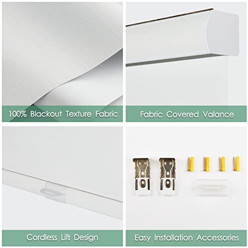 Custom Size White Cordless 100% Blackout Roller Shades for Windows - view 3