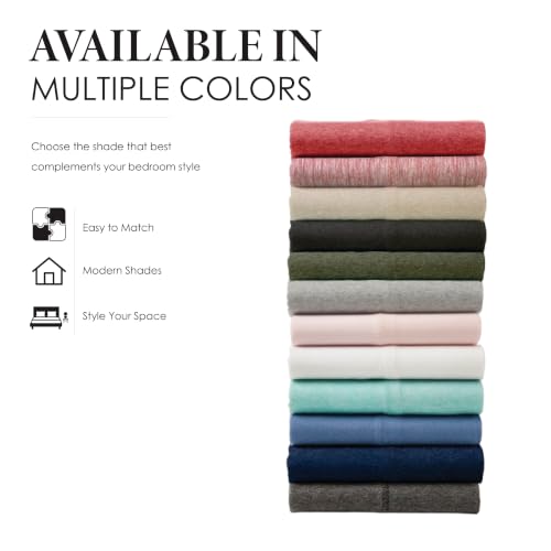 Road Trip America Jersey Knit Sheet Set - 3 Pieces Twin Cotton Sheets Set - Soft Cozy Stretchy Knit Bed Linen (Dark Grey, Twin) - view 7