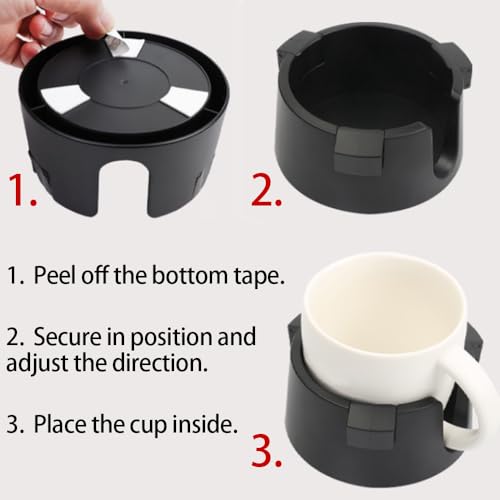Desk Cup Holder for Bedside Nightstand - Universal Anti-Spill Adjustable Drink Caddy with 3M Adhesive, Anti-Tip Base Pet-Proof Cup Holder for Home Office, Bed, Desk - Multi-Purpose Drink Organizer - view 4