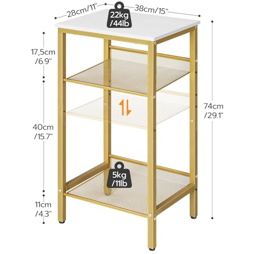 Tall Side Table, 3-Tier Telephone End Table, Small Tall Nightstand - view 3