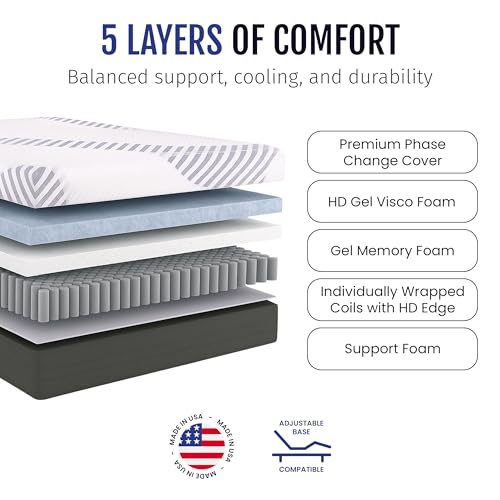 Tru Lux Cool 14” Hybrid RV Mattress, RV King 72x80, Gel Memory Foam & Pocketed Coil Bed for RV, Camper or Travel Trailer, Luxury Firm Cooling Support, Made in USA - view 3