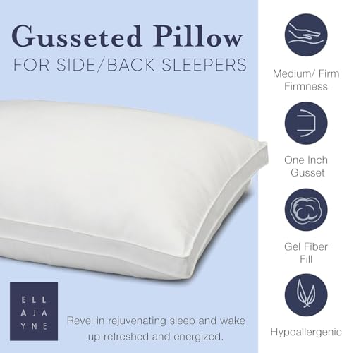 Queen Size Pillows Gel Fiber Firm Washable White Set of 2 - view 5