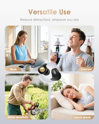 Quiet 2 Ear Plugs, Keychain case, Ultra Comfy, Reusable, 45dB Noise Reduction. Ideal for Sleep, Focus, Travel, Noise Sensitivity. Flexible Hearing Protection + Customizable fit, Black - view 5