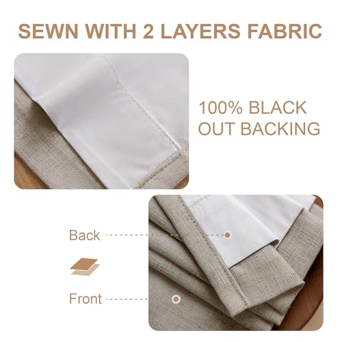 Sand Pinch Pleated Blackout Curtains, Bedroom Drapes, 2 Panels, 40"W x 84"L - view 4