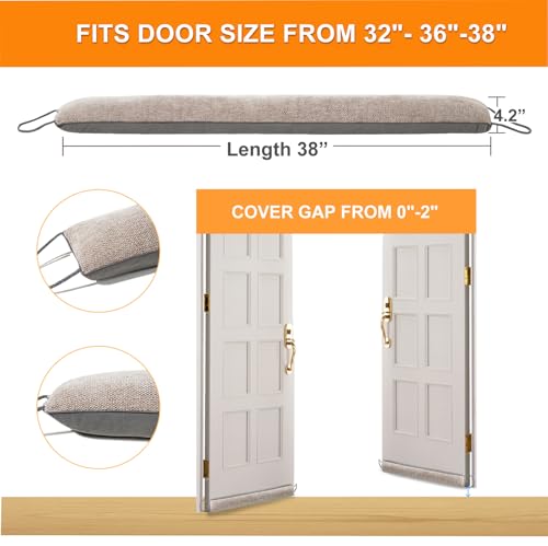 Weighted Door Draft Stopper, Beige, 38inch - view 2