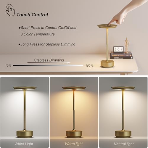 2 Pack Rechargeable Cordless Table Lamp, 5000mAh Battery Table Light - view 2