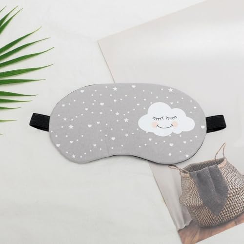 Gray Sleep Mask, Soft Adjustable Eye Cover for Sleeping Travel Nap Rest