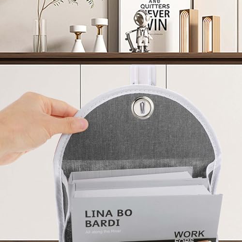 1 Pack Wall Hanging Organizer Bag with Pockets Fabric Storage Bag Basket Wall Mount Hangable Organizer File Pocket Fabric Magazine Waterproof for Bathroom, Office, Kitchen, Bedroom - view 4