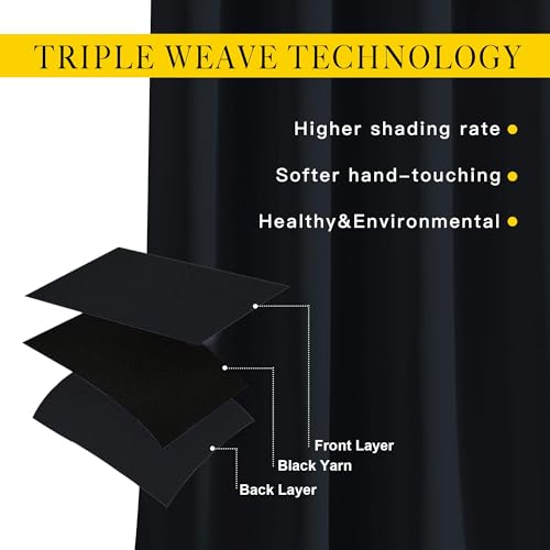 Black Out Curtains for Bedroom 84 Inches Long, W52xL84, 2 Panels - view 4