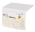Macrame Bedside Caddy, Boho Bed Storage Organizer, 4 Pockets Ivory