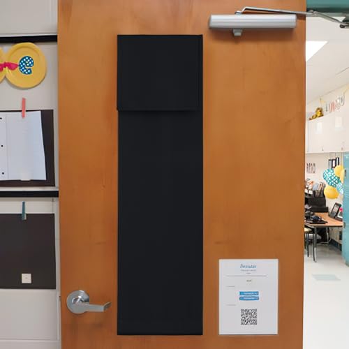 Black Privacy Lockdown Shade for Classroom Door Window Cover - view 7