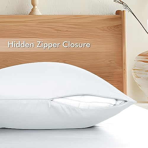 Bamboo Viscose Zipper Pillow Cases Standard Size 2 Pack, 400 Thread Count - view 6