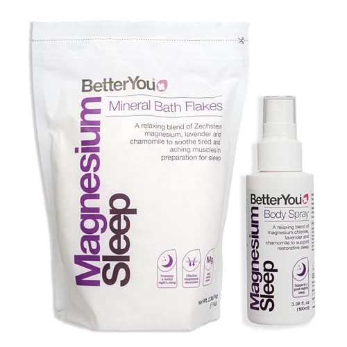 The Wellness Collection - Magnesium Sleep for Unisex - 2 Pc 3.38oz Body Spray, 35.2oz Bath Salt