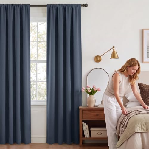 Stone Blue 108 inch Blackout Curtains for Patio Sliding Door - view 5