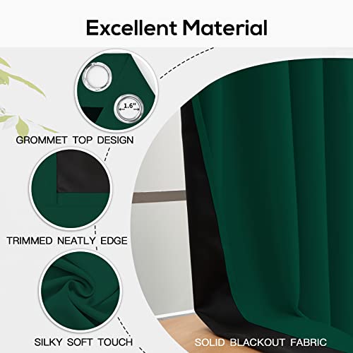 Emerald Green Blackout Curtains 84 inches for Living Room, 52" Wide - view 4
