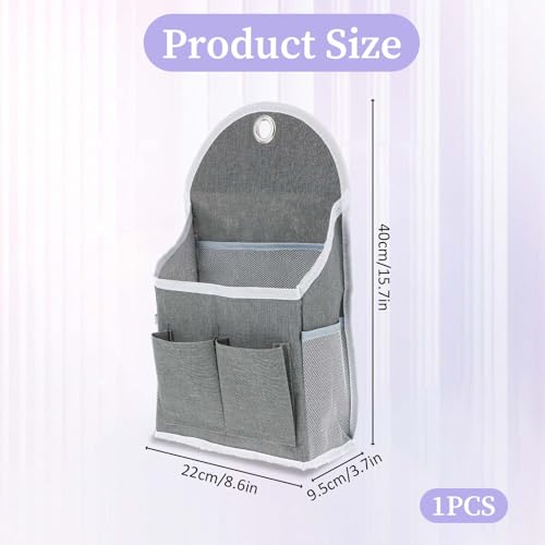 1 Pack Wall Hanging Organizer Bag with Pockets Fabric Storage Bag Basket Wall Mount Hangable Organizer File Pocket Fabric Magazine Waterproof for Bathroom, Office, Kitchen, Bedroom - view 2
